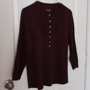 Charter Club brown top sz L